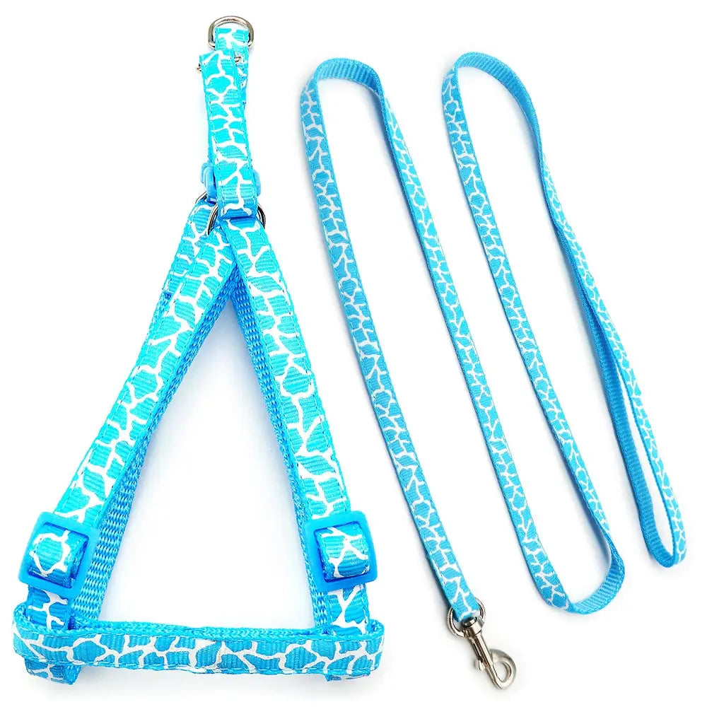 24Sets Cartoon Print Pet Dog Harness Cute Cartoon No Pull Puppy Cat Adjustable Cat Dog Leash Vest Running Leash Strap WalkBelt