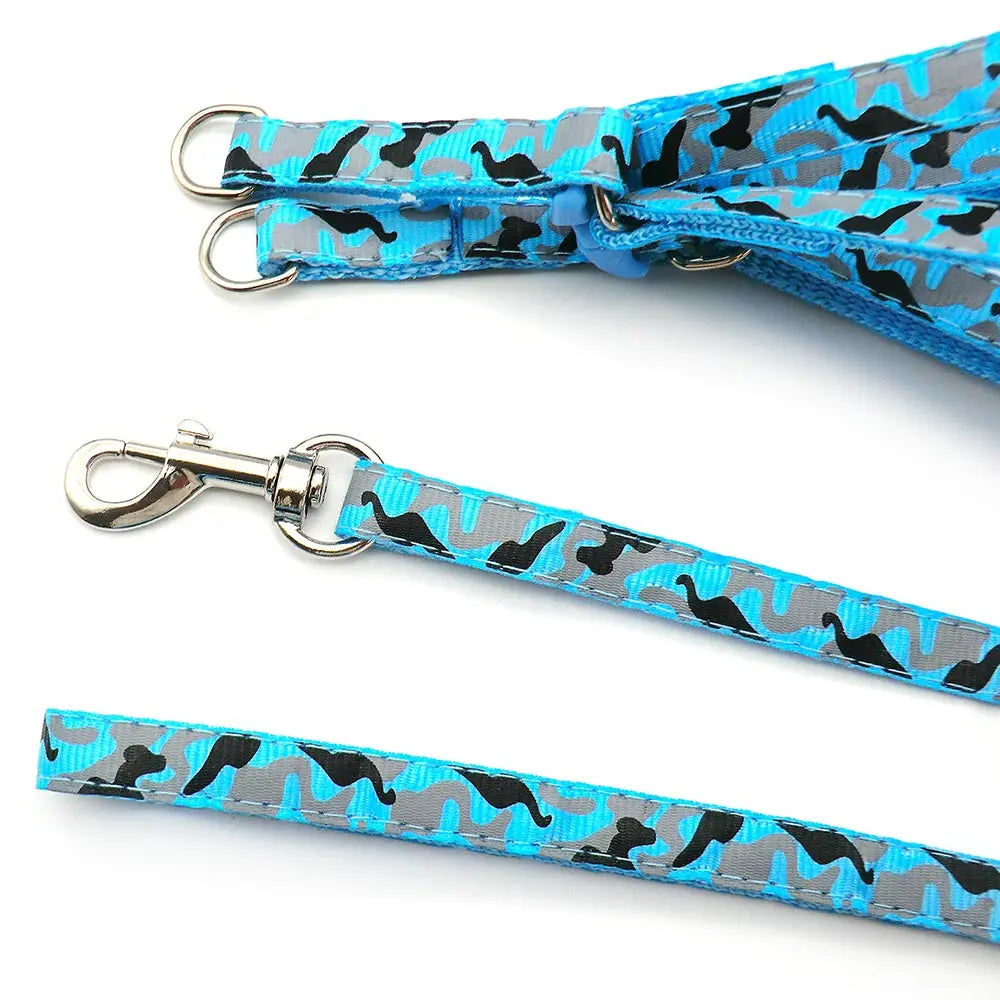 24pcs Camouflage Pet Dog Harness No Pull Adjustable Dog Leash Vest Classic Polyester Running Leash Strap Puppy Cat TrainingStrap