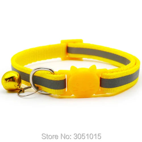 Wholesale 100Pcs Adjustable Reflective Dog Collars With Bell Buckle ID Tag Namep Easy Wear Puppy Dog Cat Collar Accessories