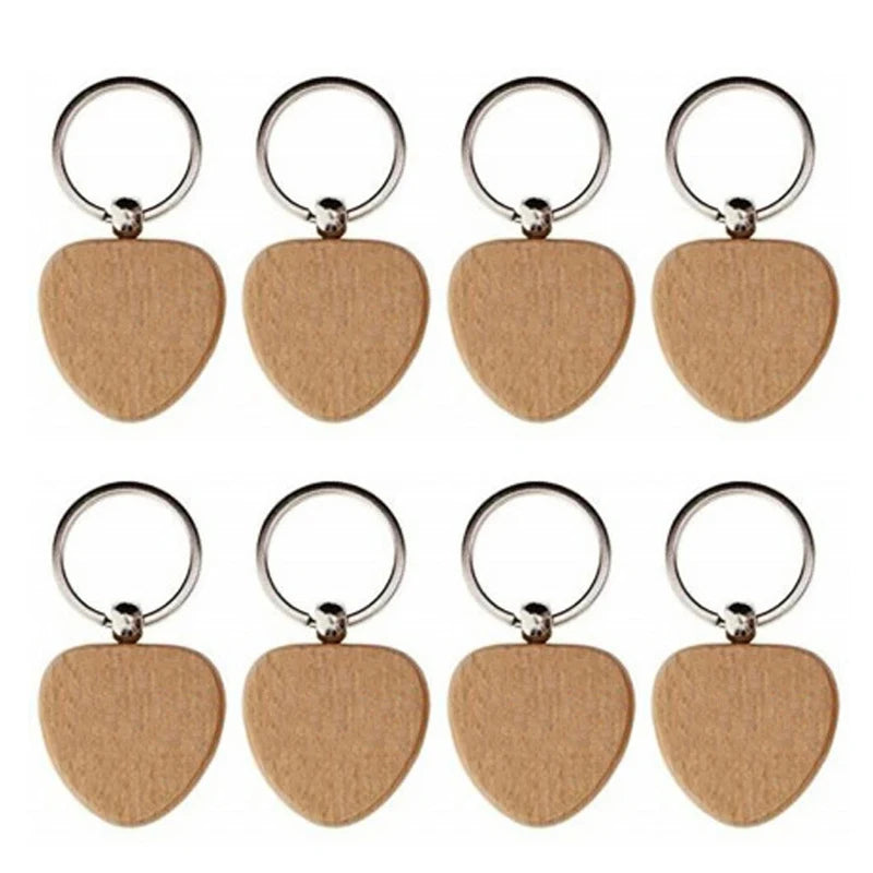 Wholesale 100pcs Wood Key Chain Blank Tags Personalized Dog ID Tags Keychains Customized Tag Custom Engraved Logo Name ID Tag