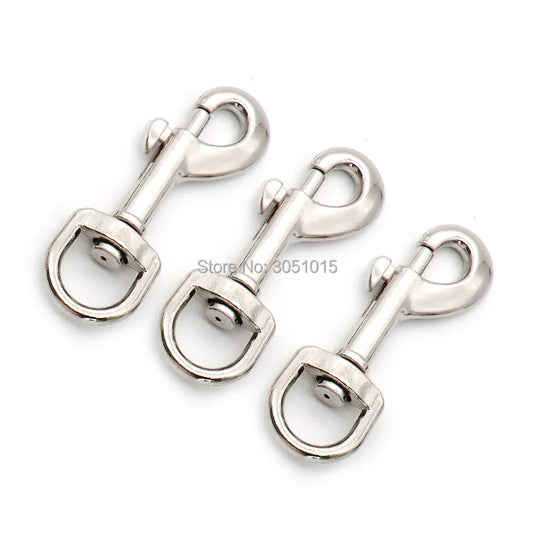 Wholesale 20/50/100  Silver Split Key Ring KeyChain For Pet Dog Tag Silver Clasps Pet Clasp Hook Hardware Dog clip buckle