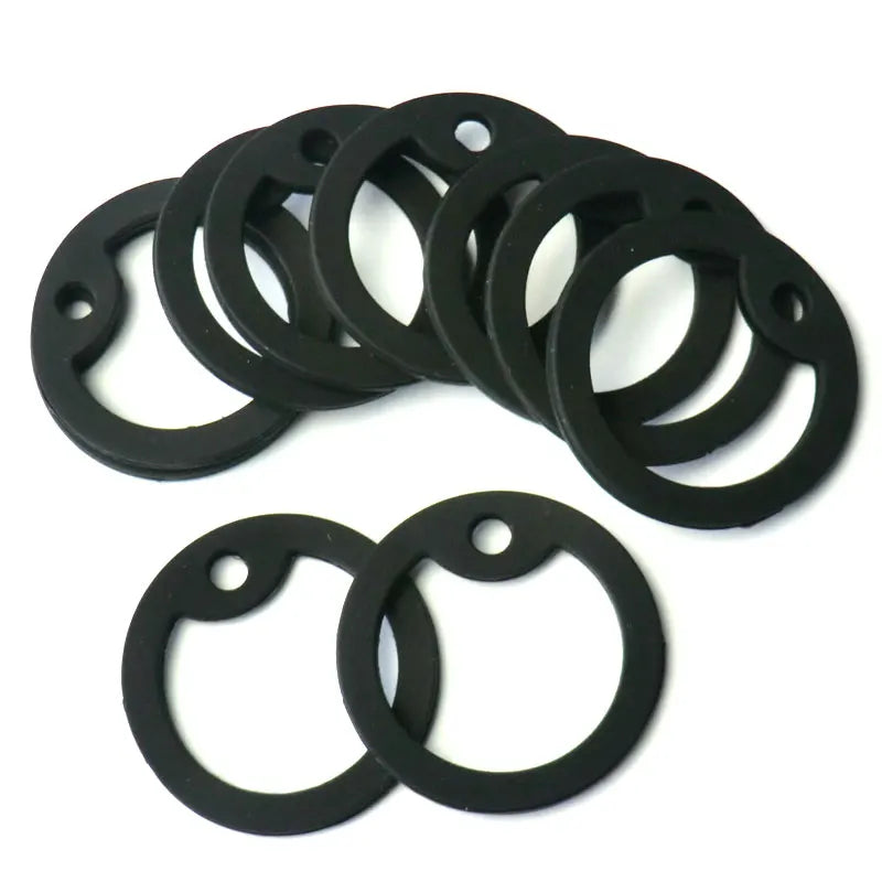 Wholesale 100Pcs Black Silencer Military Man Tag Accessories Dog Tag For Man Silencer Rubber Round Jewellery Tag