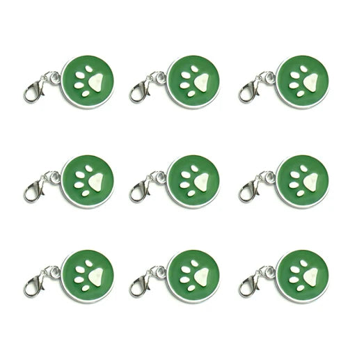 Wholesale 100pcs Paw Shape Dog Collar Alloy  Cat Tag Pet Collar Keyrings Accessories ID tag Name Telephone Personalized Plate