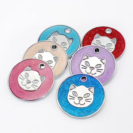 Wholesale 100Pcs Pet Dog Tags Blank Personalized Cat Puppy ID Name Round Keyrings Collar Accessories Anti-lost Custom Engraved