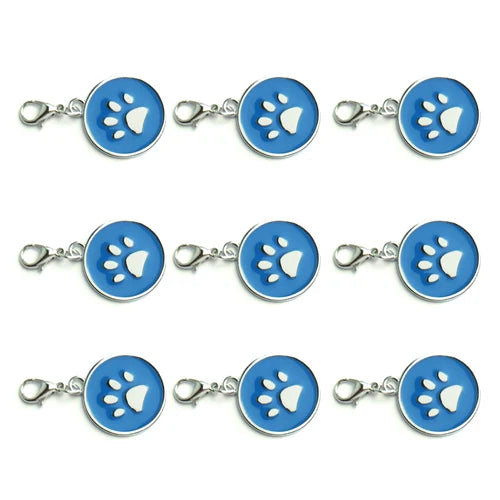 Wholesale 100pcs Paw Shape Dog Collar Alloy  Cat Tag Pet Collar Keyrings Accessories ID tag Name Telephone Personalized Plate