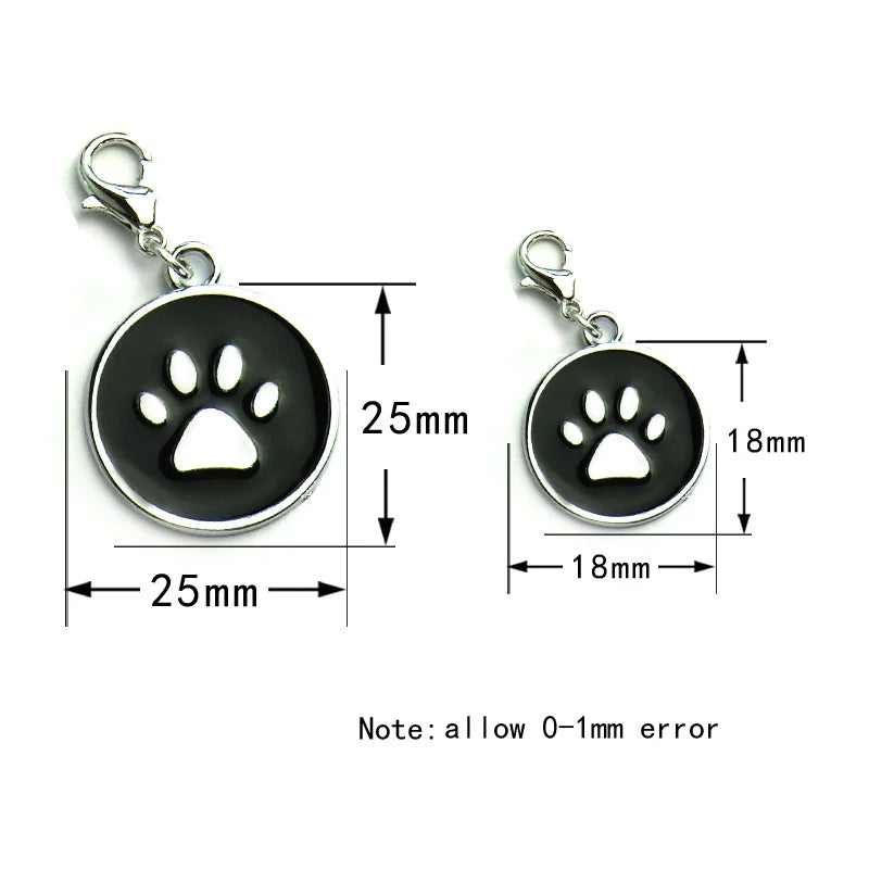 Wholesale 100pcs Paw Shape Dog Collar Alloy  Cat Tag Pet Collar Keyrings Accessories ID tag Name Telephone Personalized Plate