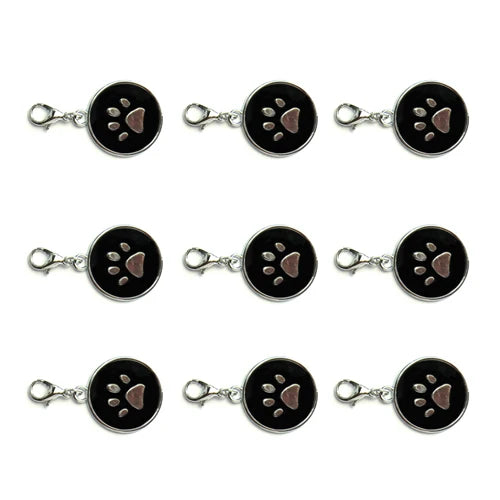 Wholesale 100pcs Paw Shape Dog Collar Alloy  Cat Tag Pet Collar Keyrings Accessories ID tag Name Telephone Personalized Plate