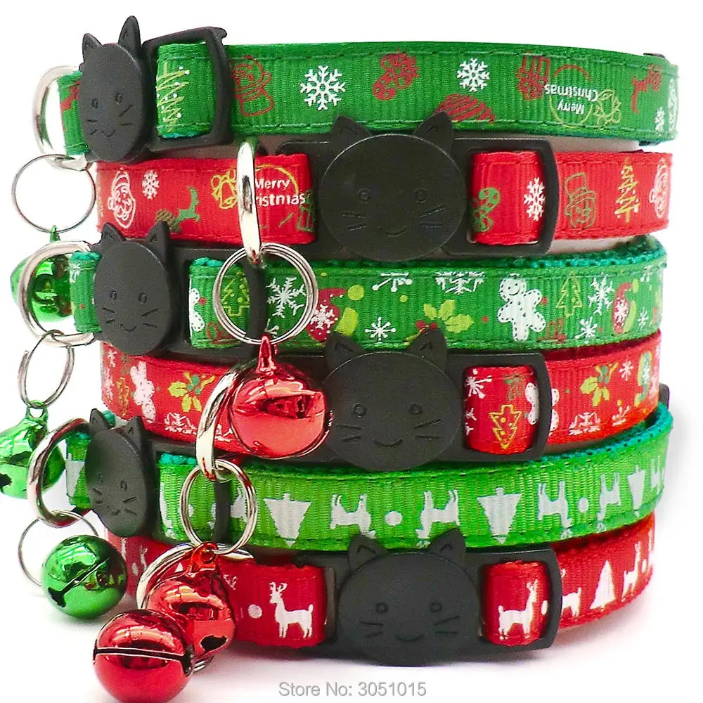 wholesale 100pcs dog christmas collar Cat Face personalise Neck Strap Dog id Lovely Pet Supplies Accessories christmas present