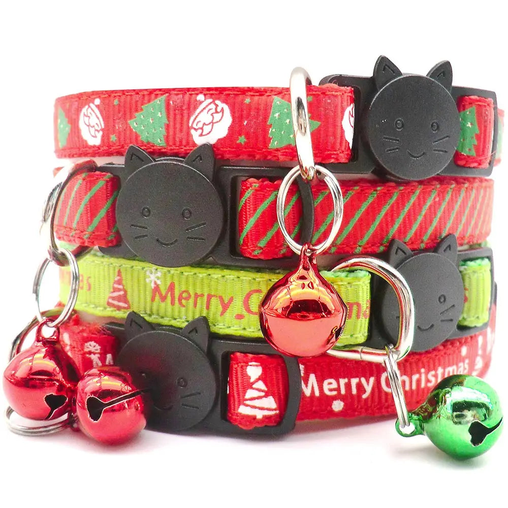 100Pcs Pet Christmas Collars Cats Dogs Knitted Animal Accessories Holiday Bow Tie Adjustable Neck Strap Grooming Festival Happy