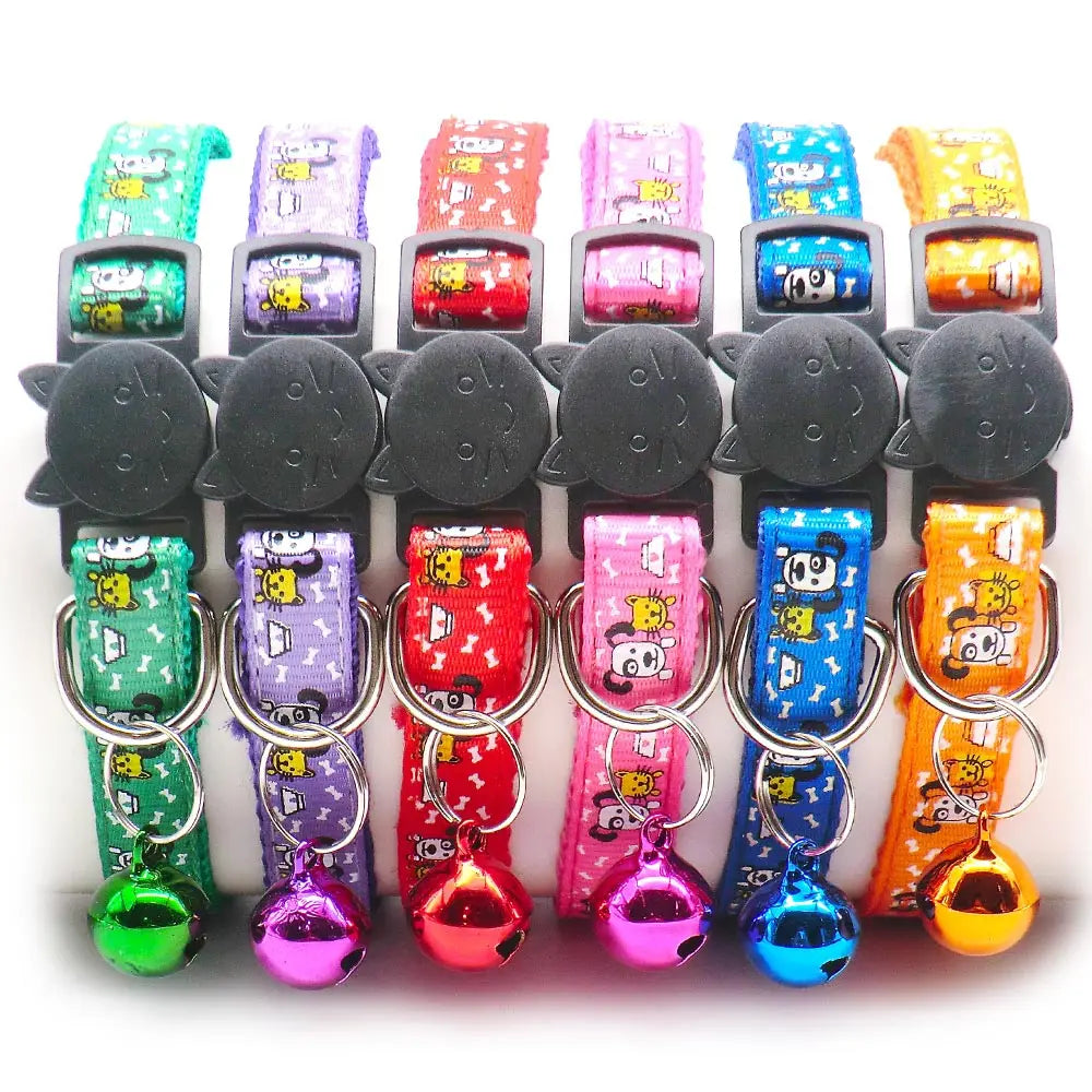 100pcs Dog Collar Neckties Safety Buckle Cat Bowtie Pet Supplies Pattern AdjustableCollar for Animal Id Tag Grooming Accessories