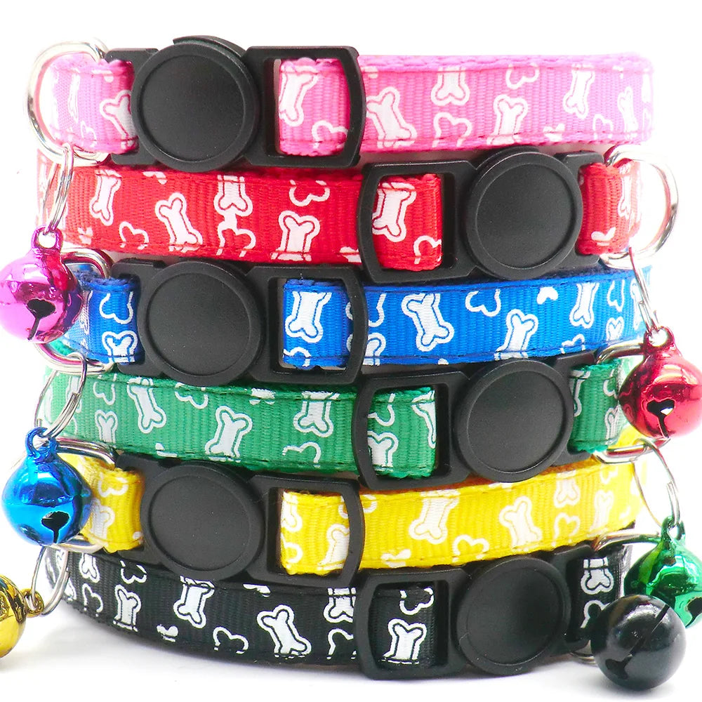 100pcs Adjustable Pet Collars Cute Dog Collars Cat Necklaces Durable Comfortable Animal Accessories