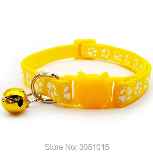 24pcs Pet dog Paw Collar-Cute New small pets Accessories Wholesale Kitty Collars with safety Cat Designed Buckle Colorful Bells