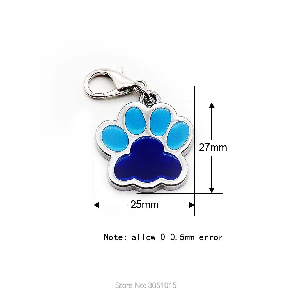 Wholesale 100 Pcs Paw Nametag Pendant Anti-lost Bone Customized Dogs Collars Personalized Dogs Collar Accessories ID TAG Pet Pr