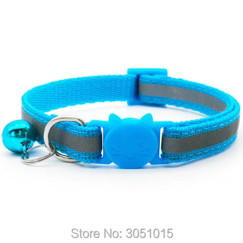 Wholesale 100Pcs Adjustable Reflective Dog Collars With Bell Buckle ID Tag Namep Easy Wear Puppy Dog Cat Collar Accessories