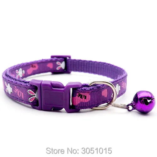 Wholesale 24Pcs Pet Shop Cat Dog Collar With Bell Adjustable Buckle Dog Collars Cat Puppy Pet Cat Dog Accessories Small Dog