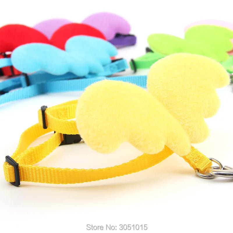 Wholesale 20Pcs Cute Angel Pet Dog Leashes Collars Puppy Leads for Small Dogs Cats Designer Wing Adjustable Dog Harness Pet id