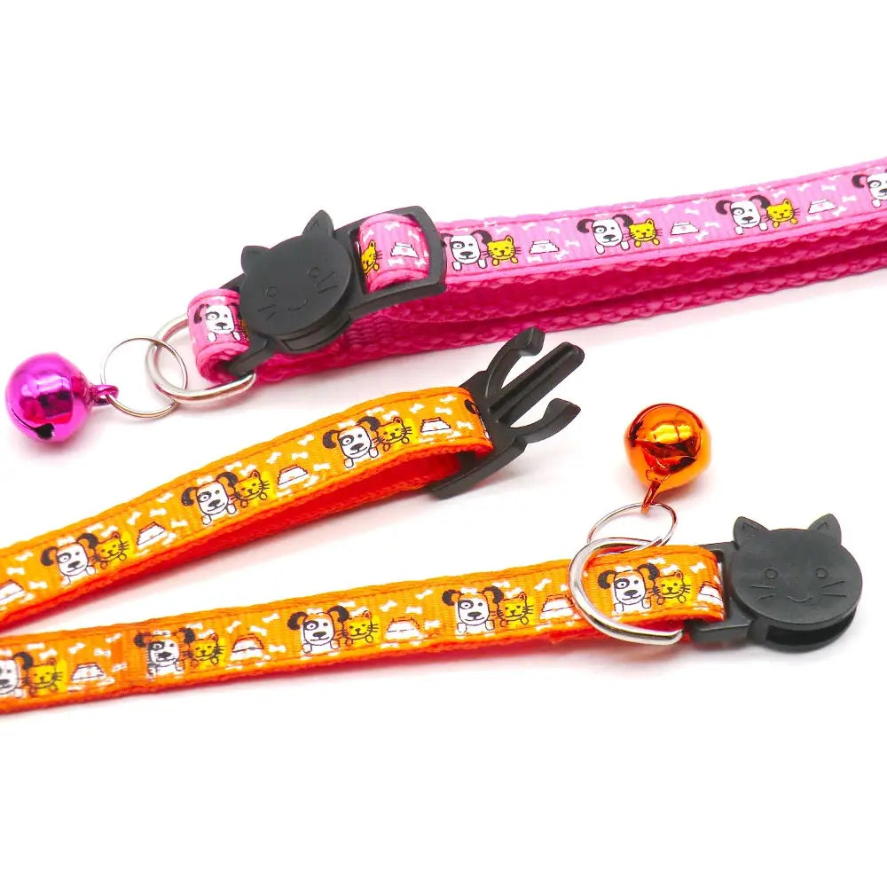 100pcs Dog Collar Neckties Safety Buckle Cat Bowtie Pet Supplies Pattern AdjustableCollar for Animal Id Tag Grooming Accessories