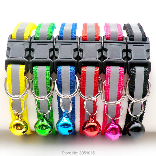 Wholesale 24Pcs Reflective Pet Supplies Dog Collar Cat Necklace Print Adjustable Collar Bell Positioning Pet Collar Dropship