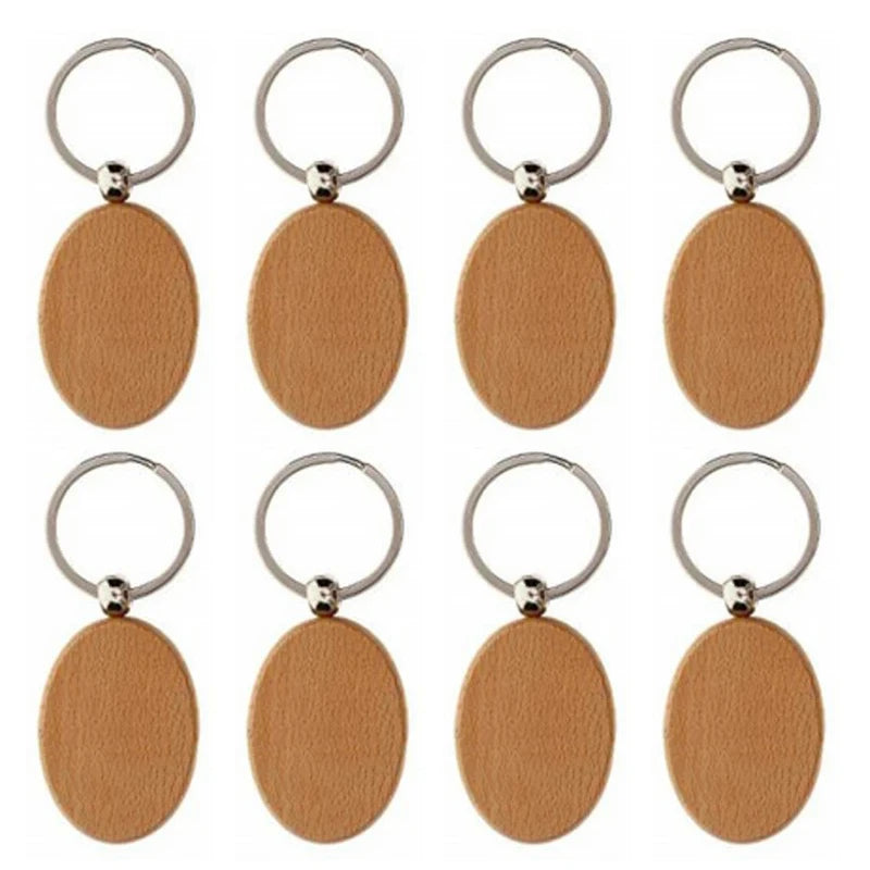 Wholesale 100pcs Wood Key Chain Blank Tags Personalized Dog ID Tags Keychains Customized Tag Custom Engraved Logo Name ID Tag