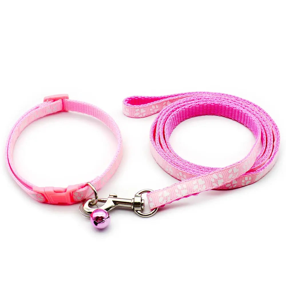 24Sets Lovely 120cm Paw Dog colloar Leash High Quality Long Pet Walking Lead Rope Dog Daily Walking Leash Supply Pet Supplies