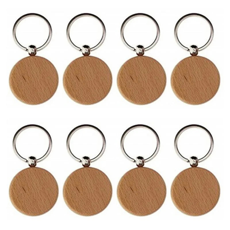 Wholesale 100pcs Wood Key Chain Blank Tags Personalized Dog ID Tags Keychains Customized Tag Custom Engraved Logo Name ID Tag