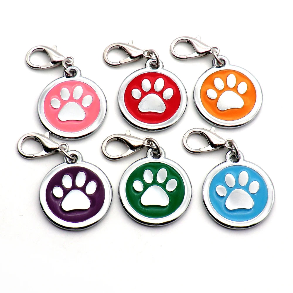 Wholesale 20Pcs Personalized Pet ID Tag Keychain Engraved Pet ID Name for Cat Puppy Dog Collar Tag Pendant Bone Pet Accessories