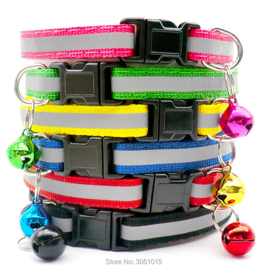 Wholesale 100PCS Safety Reflective Collar Adjustable For Dog Puppy Cat Pet Collars Dog Collar Puppy Accessories dogs collars