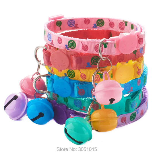 100pcs adjustable Large bell Macaron color Collar For Dog Cat Decor Lovely Dog point Collar Leash Durable new Pet Accessories