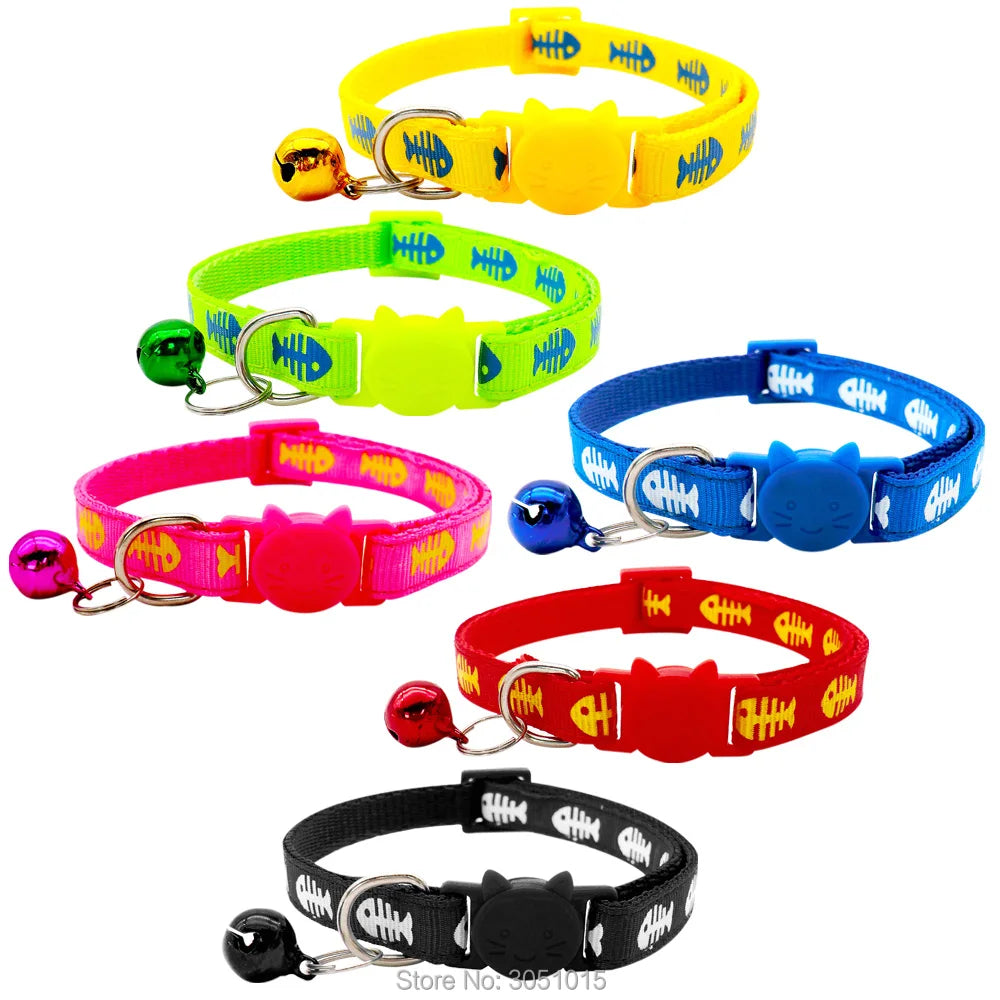 Wholesale 100Pcs Dog Collar Seat Belt Cute with Bell Collars Small Dog Collar Cat Collars Dog Id Tag Accessories Pet supplies