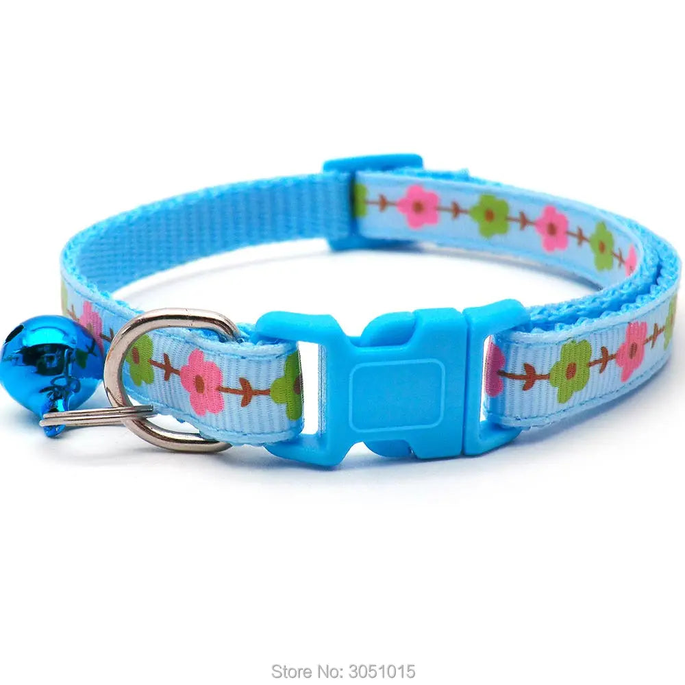 100Pcs Pet Dog Collar Adjustable Buckles Personalized Pet Supplies Accessories Follwer with Bell Dog Collar Neck Strap For Puppy