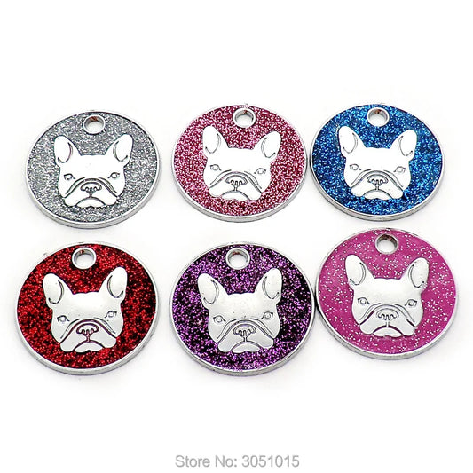 100pcs Personalized Dog Tags For Dog Engraved Puppy Cat ID Name Collar Tag face heard Shape Pets Pendant DIY Dog plate Accessori