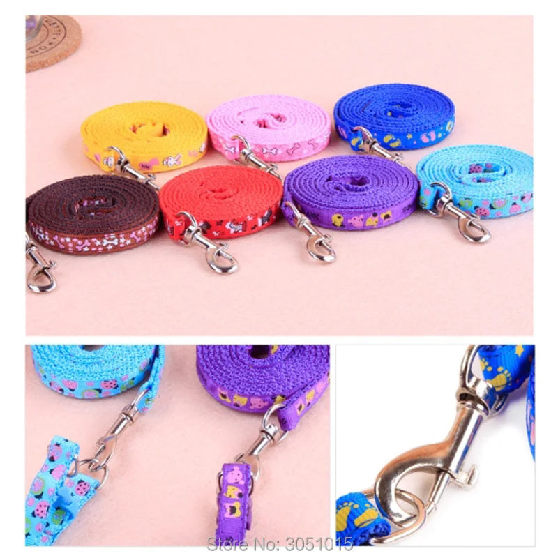 20pcs printing Adjustable Rope Pet Dog Puppy Cat Lead Leash Walking Chest Strap Training Leash Cats Dogs Harness Collar Leashes