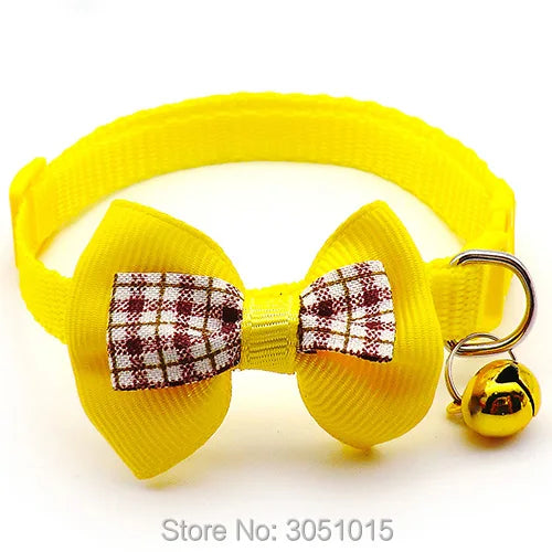 24Pc Pet Dog Collar Adjustable Buckles Adjustable Polyester Dog Collars Pet Collars With Bowknot Bells Charm Necklace Strap