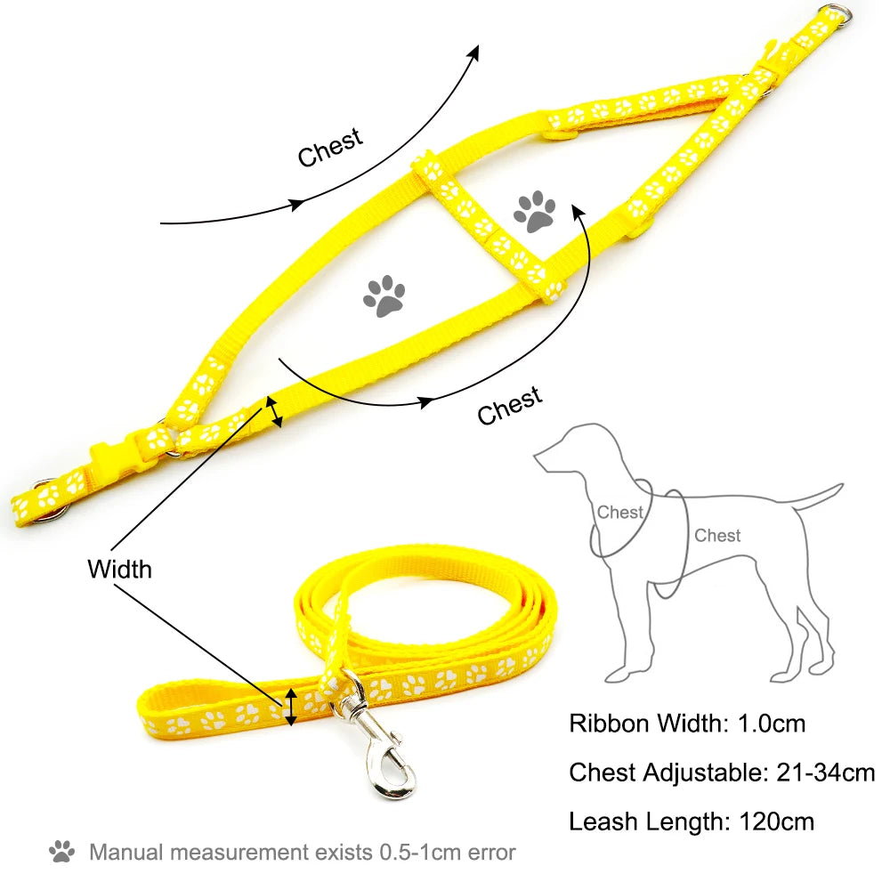 24 Sets Pet Dog Harness No Pull Adjustable Dog Leash Vest Classic Running Leash Strap Belt for Small Dogs and Cats Walk Outside