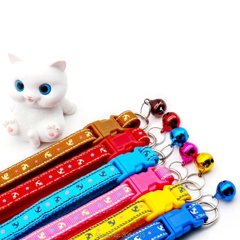 Wholesale 100PCS fashion Pet collar Anchors pet bell collar adjustable size suitable for cats pet supplies Decoration accessorie