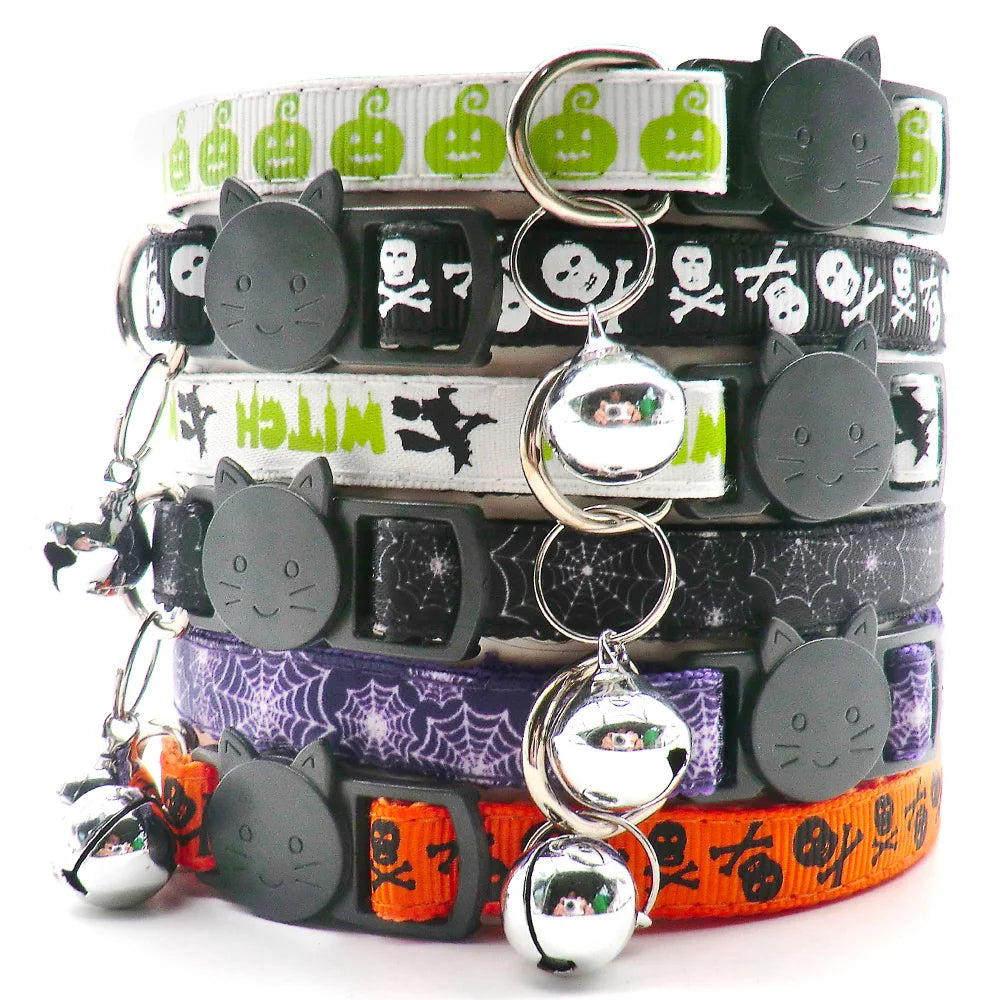 Wholesale 100PCS Halloween Pet Cat Collar Plate Decoration Festival Cats Necklace Celebrate Dog Collar Chain