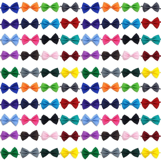 Wholesale 50 / 100Pcs Adjustable Dog Cat Bow Tie Neck Tie Pet Dog Bow Tie Puppy Bows Collar For Kitten Collar Pet Accessories