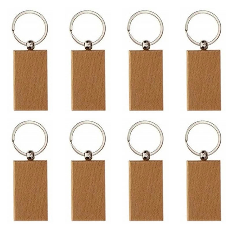 Wholesale 100pcs Wood Key Chain Blank Tags Personalized Dog ID Tags Keychains Customized Tag Custom Engraved Logo Name ID Tag