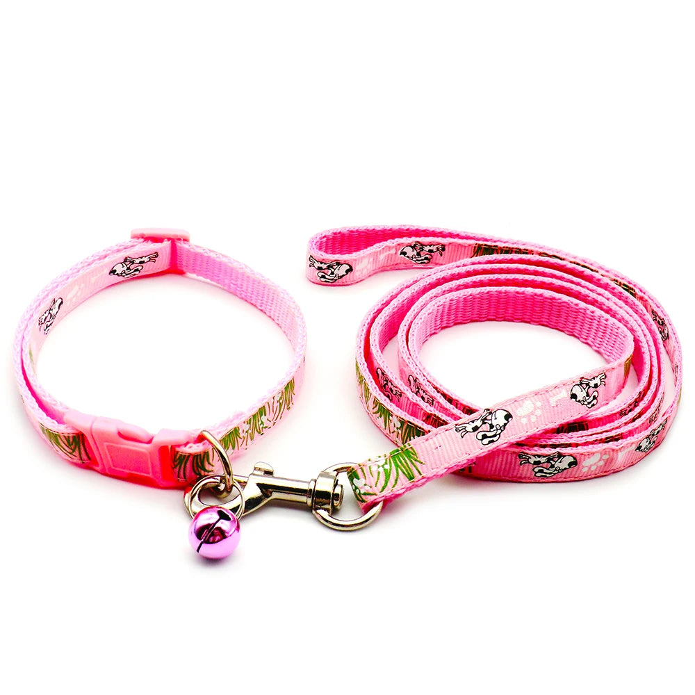 24 Sets Cat Dog Collar Collar Leash Adjustable Pet Traction Cat Color Halter Collar Cats Personalized Products Pet Walking Belt