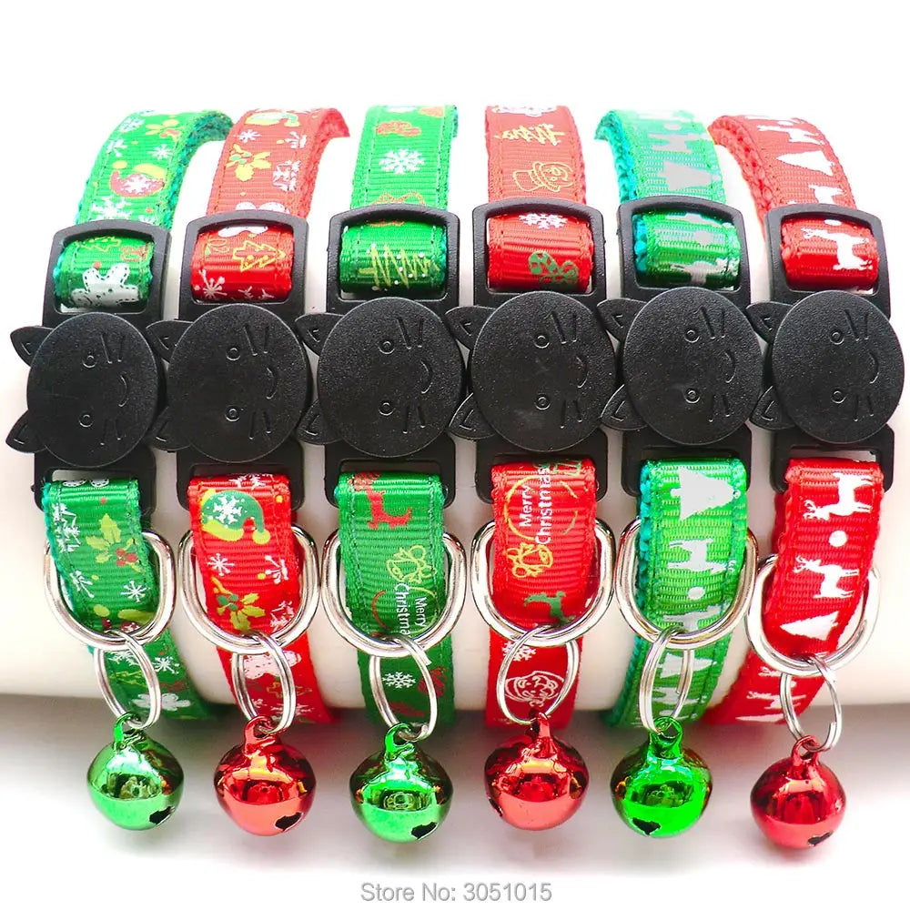 Wholesale 24Pcs safety buckle Christmas Pet Collar For Puppy Kitten Dog Collars Pet Cat Christmas Decoration