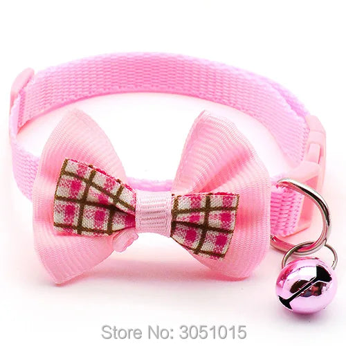 24Pc Pet Dog Collar Adjustable Buckles Adjustable Polyester Dog Collars Pet Collars With Bowknot Bells Charm Necklace Strap