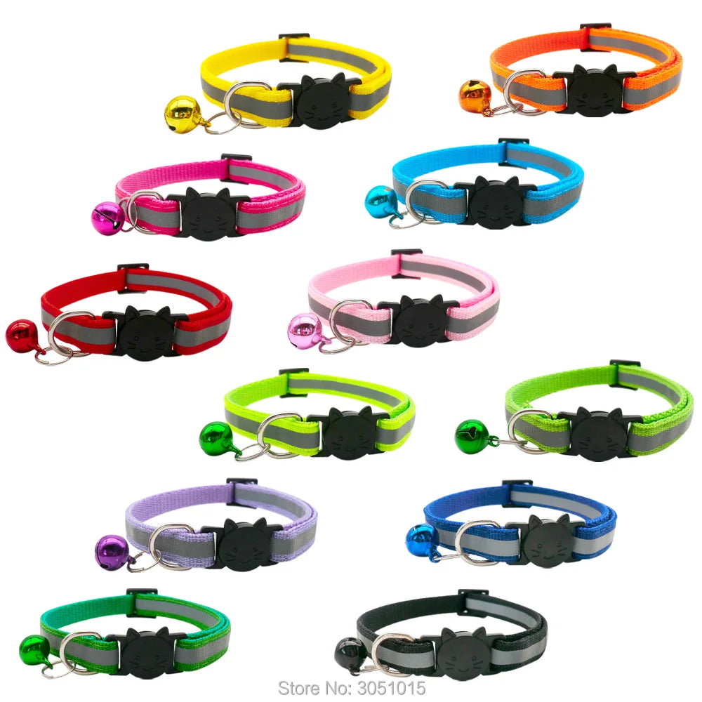 wholesale 24Pcs Puppy Dog Pet Collar with Bell Safety buckle Adjustable Kitten puppy Collar Neck Strap Pet Collar Accessories