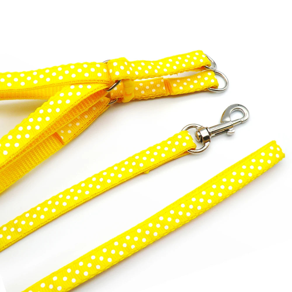 24 pcs/lot Dog Cat Collar Leash Pet Collar Lead for Puppy Small Pet Outdoor Walking Dots printing Chihuahua Terier Schnauzer