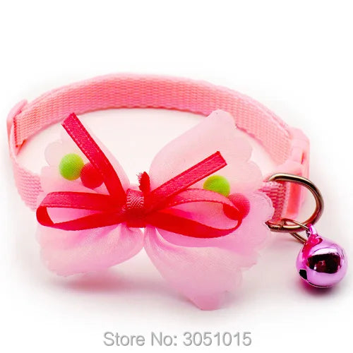 24pcs Pet Cat Collar Bow with Bell Fashion Adjustable Kitten Cat Tie Cat Neck StrapColorful Accessories Pet Supplies