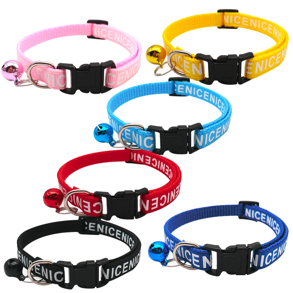 100pcs dog collar personalized NICE Print Color Cat Small Dog Cute Adjustable for Puppy Kittens Necklace good Pets Accessories