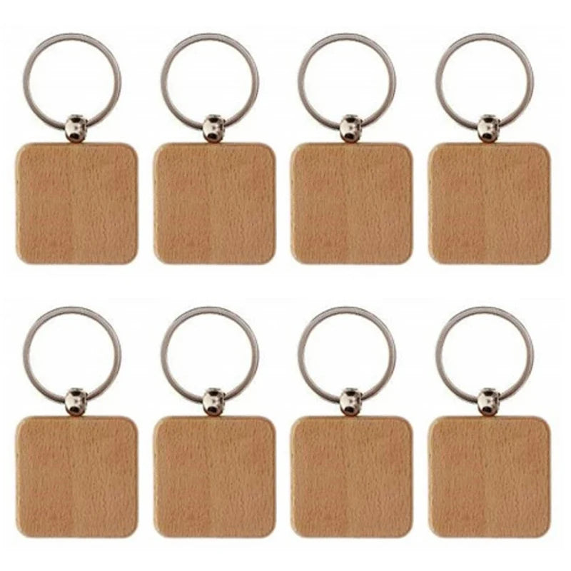 Wholesale 100pcs Wood Key Chain Blank Tags Personalized Dog ID Tags Keychains Customized Tag Custom Engraved Logo Name ID Tag