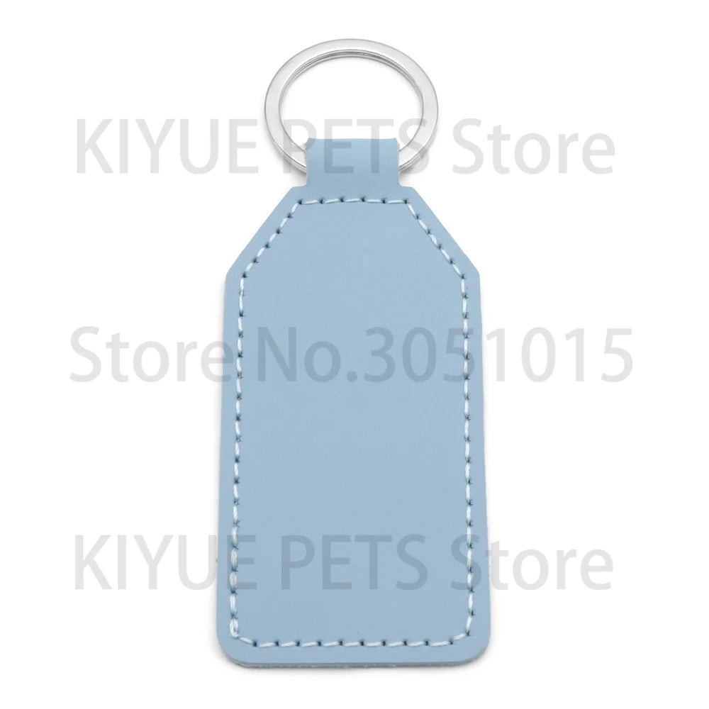 Personalized Blank Leather Tag DIY Laser Engraved Keyrings Pendants Anti-lost Customizable Nameplates Identity Plate