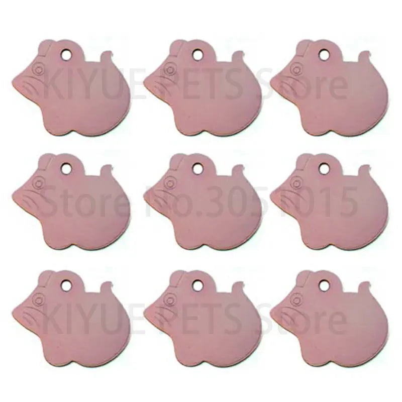 KIYUE 20pc Mouse Shape Personalized Engraving Pet Id Tags Dog Cat Tag Dog Identification Customized Name Address Telephone Text