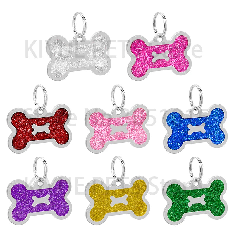 New 20 Pcs Personalized Bone Dog ID Tag Engraved Pet ID Name Puppy Dog Tag Pendant Collar Puppy Collar Dog Pendant Accessories