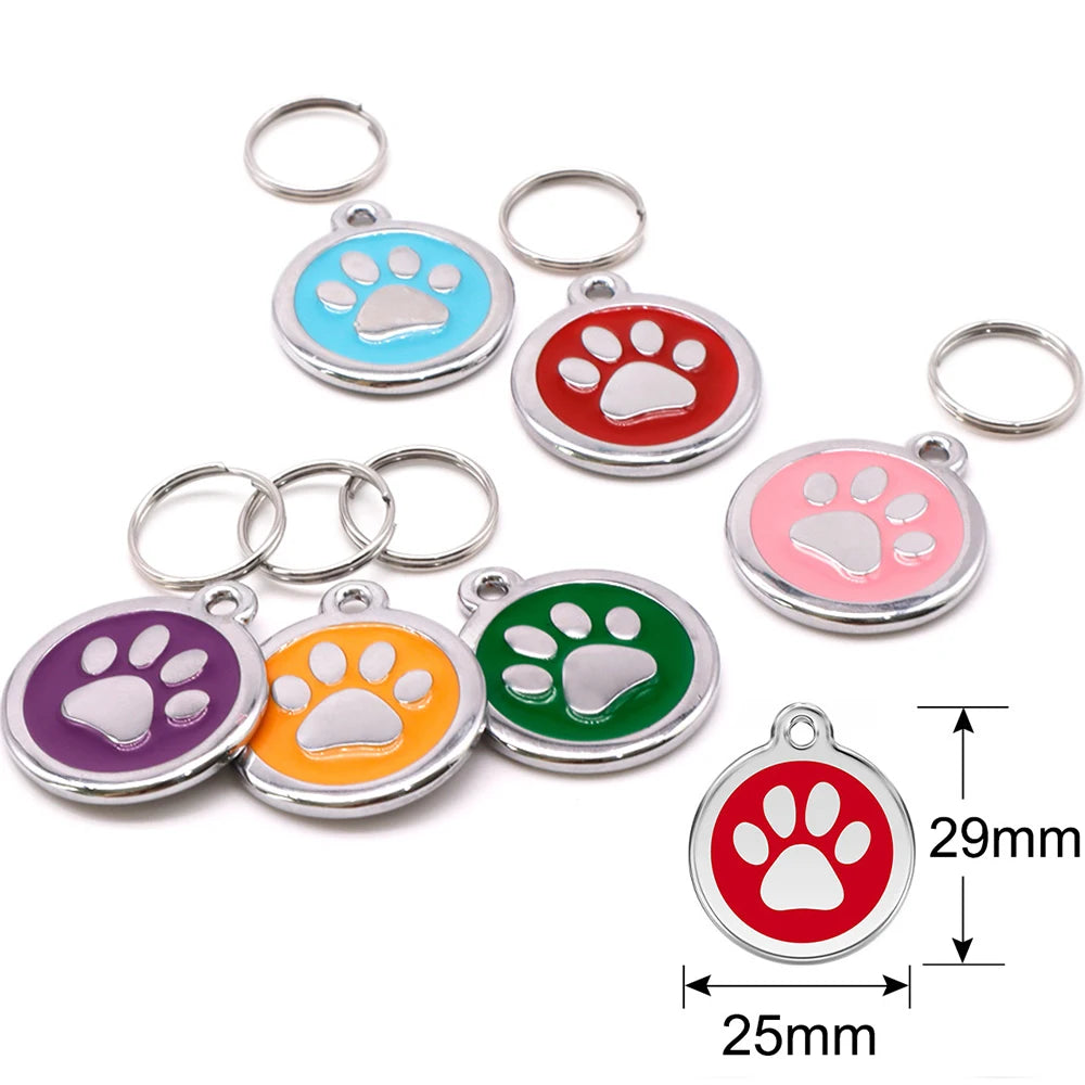 Personalized Custom 100Pcs Blank Pet ID Tag Metal Pendant Jewelry Necklace Nameplate Cat Collar Accessoires